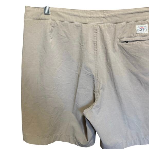 Faherty Mens All Day Short 7” Flat Front Chino Style Khaki Size 35 - Picture 6 of 11